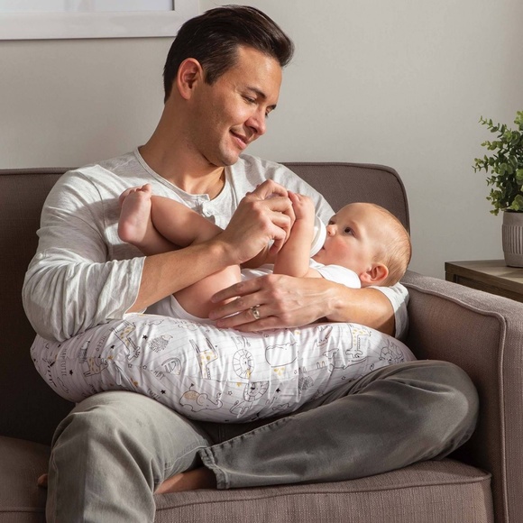 Boppy Original Feeding and Infant Support Pillow - Notebook Black & Gold - Picture 2 of 3